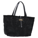 Salvatore Ferragamo Gancini Tote Bag Nylon Black Gold Auth BA5259-1