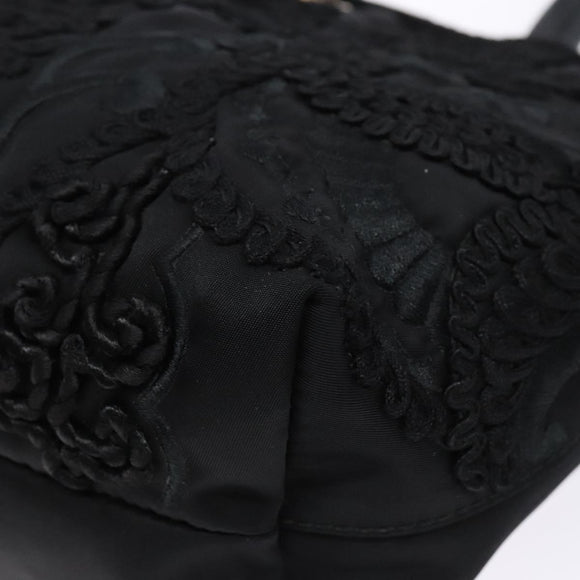 Salvatore Ferragamo Gancini Tote Bag Nylon Black Gold Auth BA5259