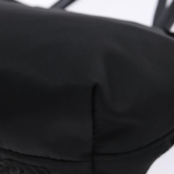 Salvatore Ferragamo Gancini Tote Bag Nylon Black Gold Auth BA5259