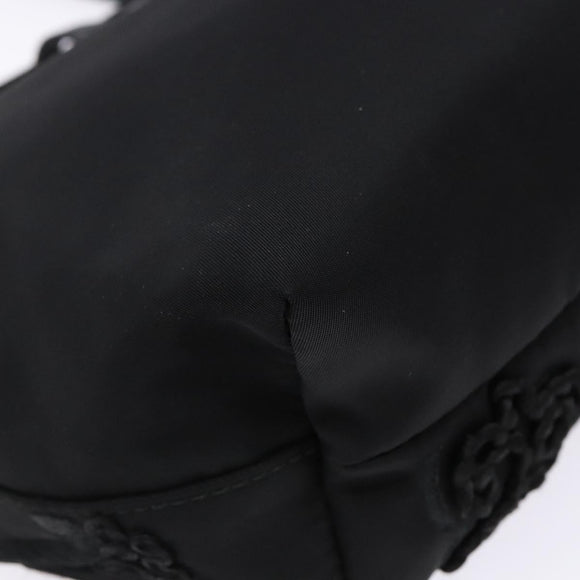 Salvatore Ferragamo Gancini Tote Bag Nylon Black Gold Auth BA5259