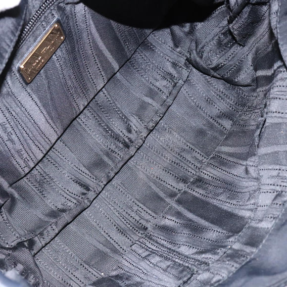 Salvatore Ferragamo Gancini Tote Bag Nylon Black Gold Auth BA5259