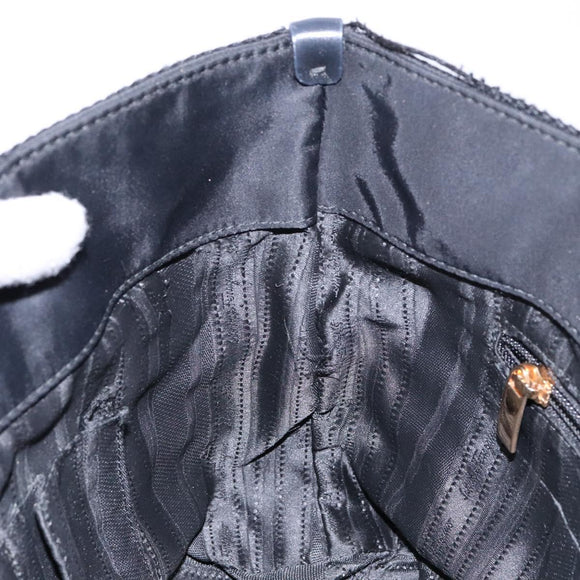 Salvatore Ferragamo Gancini Tote Bag Nylon Black Gold Auth BA5259