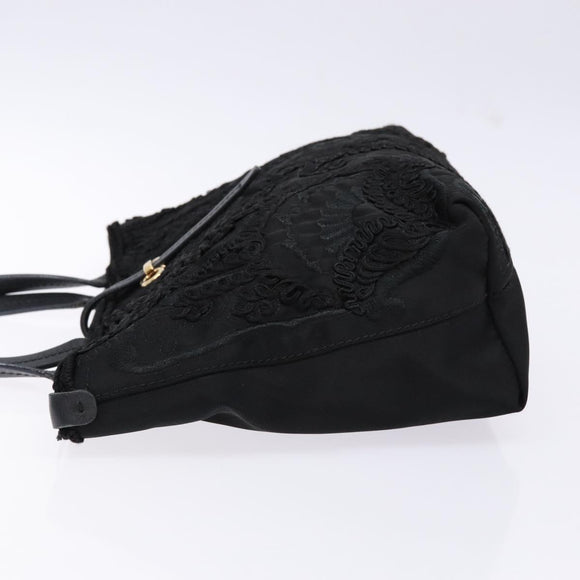 Salvatore Ferragamo Gancini Tote Bag Nylon Black Gold Auth BA5259