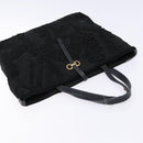 Salvatore Ferragamo Gancini Tote Bag Nylon Black Gold Auth BA5259-6