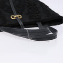 Salvatore Ferragamo Gancini Tote Bag Nylon Black Gold Auth BA5259-7