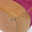 CELINE C Macadam Canvas Hand Bag Suede Leather Purple Gold Auth BA5262-9