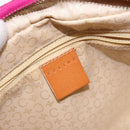 CELINE C Macadam Canvas Hand Bag Suede Leather Purple Gold Auth BA5262-17