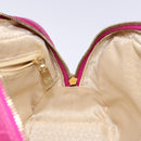 CELINE C Macadam Canvas Hand Bag Suede Leather Purple Gold Auth BA5262-18