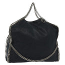 Stella MacCartney Falabella Chain Hand Bag Suede 2way Navy 234387 Auth BA5264-1