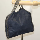 Stella MacCartney Falabella Chain Hand Bag Suede 2way Navy 234387 Auth BA5264-21