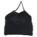 Stella MacCartney Falabella Chain Hand Bag Suede 2way Navy 234387 Auth BA5264-2