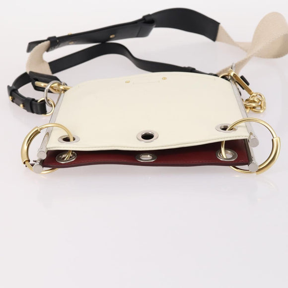 Chloe Roy Shoulder Bag Leather Bordeaux Gold Auth BA5266