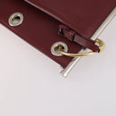 Chloe Roy Shoulder Bag Leather Bordeaux Gold Auth BA5266-14