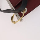 Chloe Roy Shoulder Bag Leather Bordeaux Gold Auth BA5266-19