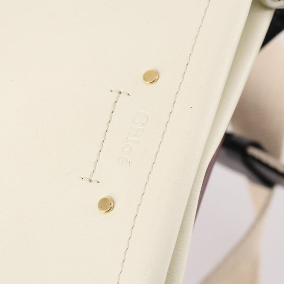 Chloe Roy Shoulder Bag Leather Bordeaux Gold Auth BA5266