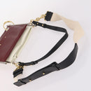 Chloe Roy Shoulder Bag Leather Bordeaux Gold Auth BA5266-7