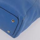 MCM Draagtas Leer Blauw Zilver Auth BA5267-9