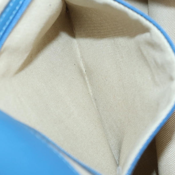 MCM Tote Bag Leather Blue Silver Auth BA5267