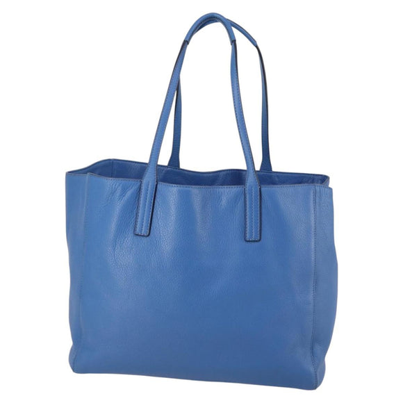 MCM Tote Bag Leather Blue Silver Auth BA5267