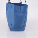 MCM Tote Bag Leather Blue Silver Auth BA5267-4