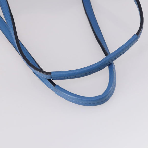 MCM Tote Bag Leather Blue Silver Auth BA5267