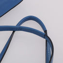 MCM Draagtas Leer Blauw Zilver Auth BA5267-8