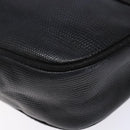 Salvatore Ferragamo Vala Shoulder Bag Leather Embossed Black Gold Auth BA5268-14