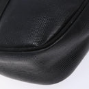 Salvatore Ferragamo Vala Shoulder Bag Leather Embossed Black Gold Auth BA5268-15