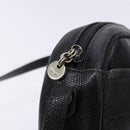 Salvatore Ferragamo Vala Shoulder Bag Leather Embossed Black Gold Auth BA5268-9