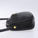 Salvatore Ferragamo Vala Shoulder Bag Leather Embossed Black Gold Auth BA5268-4