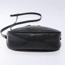 Salvatore Ferragamo Vala Shoulder Bag Leather Embossed Black Gold Auth BA5268-5