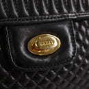 BALLY Quilted Chain Shoulder Bag Leather Black Gold Auth BA5269-18