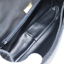 BALLY Quilted Chain Shoulder Bag Leather Black Gold Auth BA5269-10