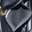 BALLY Quilted Chain Shoulder Bag Leather Black Gold Auth BA5269-11