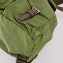 PRADA Backpack Nylon Green Silver Auth BA5271-12