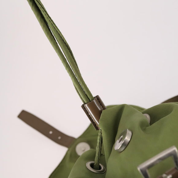 PRADA Backpack Nylon Green Silver Auth BA5271