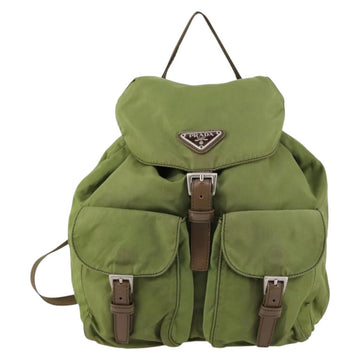 PRADA Backpack Nylon Green Silver Auth BA5271 - 0