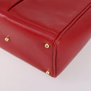 GUCCI Bamboo Hand Bag Leather 2way Red Gold Auth BA5277-12