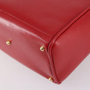 GUCCI Bamboo Hand Bag Leather 2way Red Gold Auth BA5277-14