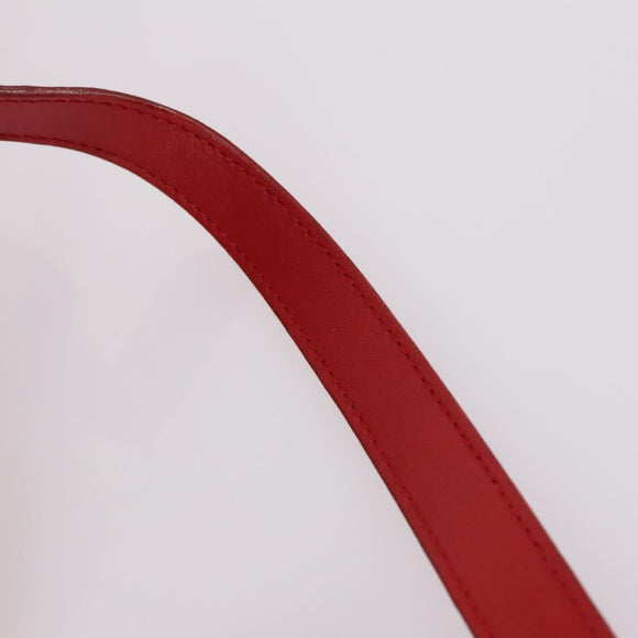 GUCCI Bamboo Hand Bag Leather 2way Red Gold Auth BA5277