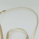 Salvatore Ferragamo Gancini Hand Bag Patent leather 2way Beige Gold Auth BA5280-14