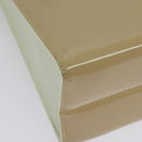 Salvatore Ferragamo Gancini Hand Bag Patent leather 2way Beige Gold Auth BA5280-16