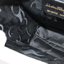 Salvatore Ferragamo Gancini Hand Bag Patent leather 2way Beige Gold Auth BA5280-20