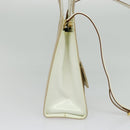 Salvatore Ferragamo Gancini Hand Bag Patent leather 2way Beige Gold Auth BA5280-3