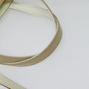 Salvatore Ferragamo Gancini Hand Bag Patent leather 2way Beige Gold Auth BA5280-7