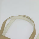 Salvatore Ferragamo Gancini Hand Bag Patent leather 2way Beige Gold Auth BA5280-8