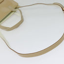 Salvatore Ferragamo Gancini Hand Bag Patent leather 2way Beige Gold Auth BA5280-9