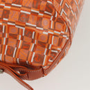 Salvatore Ferragamo Hand Bag PVC Orange Silver Auth BA5281-9