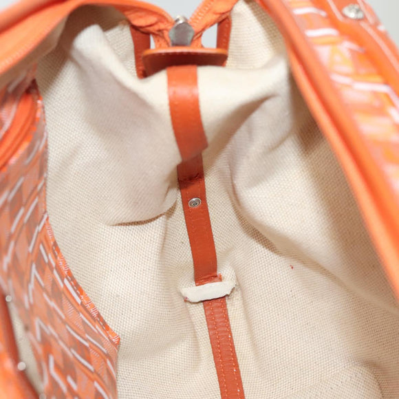 Salvatore Ferragamo Hand Bag PVC Orange Silver Auth BA5281