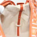 Salvatore Ferragamo Hand Bag PVC Orange Silver Auth BA5281-19